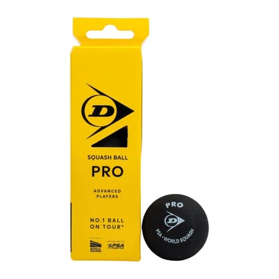 Dunlop- Squash Balls- Pro 4x3 ball box- Black/Yellow
