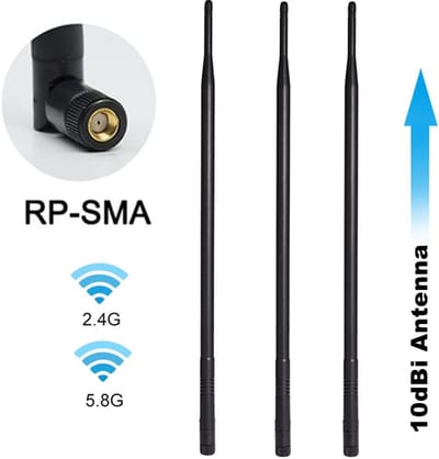 Dual Band WiFi Antenne 2.4/5 GHz 8dBi MIMO RP-SMA HD voor Router, Netwerkkaart en USB-Adapter (2 Stuks)