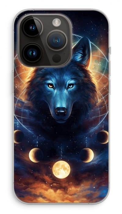 Case Company® - Hoesje geschikt voor iPhone 14 Pro hoesje - Wolf Dreamcatcher - Soft Cover Telefoonhoesje - Bescherming aan alle Kanten en Schermrand