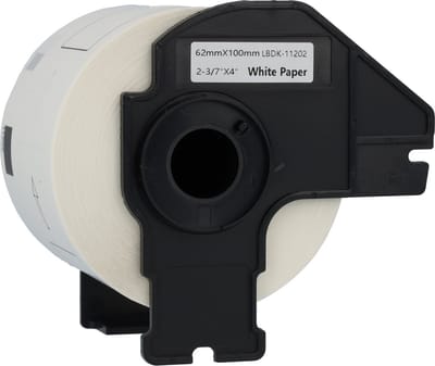 Dappaz - 2 stuks Brother DK-11202 Compatible - Voorgestanst verzendlabel - 62 x 100 mm - 300 labels per rol incl. Houder - Zwart op wit - Geschikt voor Brother Printer QL