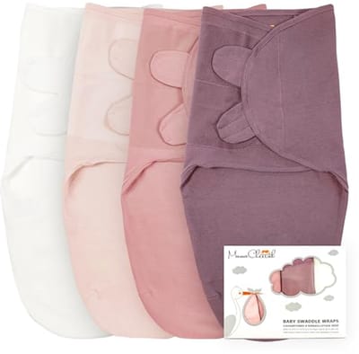 Biologische katoen inbakerzak voor baby's 0-3 maanden, verstelbare nachttas, kalmerende en comfortabele slaapoplossing