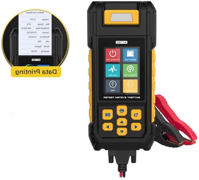 Batterijsysteemtester - Accuanalysator - Voertuigonderhoud - Geïntegreerde printer - 8-32 V - Geel