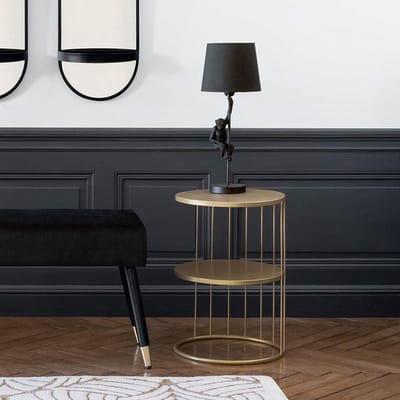 Ronde zijtabel 2 Niveaus D36cm - Fer - Goud - Doré - SILUMEN