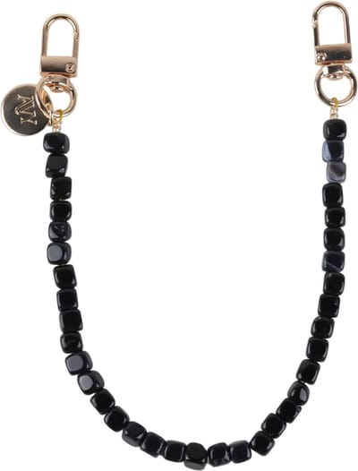 AVY Polsband Telefoonkoord | Cubiq Black | Kort Koord | Universeel voor alle Hoesjes | Geschikt voor iPhone, Samsung en meer | 32cm | Blokjes Kralen | Black