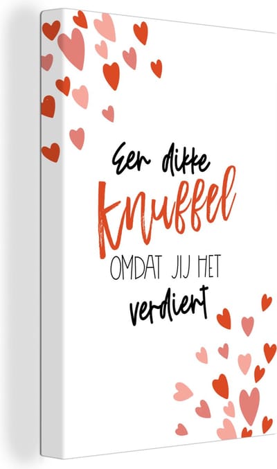 Canvas Schilderij Beterschap - Spreuken - Knuffels - 20x30 cm - Wanddecoratie