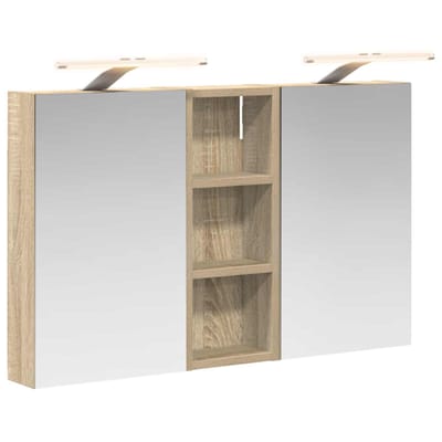 vidaXL - Badkamerkast - set - 3 - st - 80 - x - 10,5 - x - 50 - cm - Bewerkt - hout
