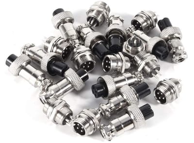 Dailygoods - GX12 4-polige luchtvaartstekkers - Metalen aansluitingen - Levensduur tot 500 keer - 12 mm - Geschikt voor gegevensverzamelsystemen - Ide...