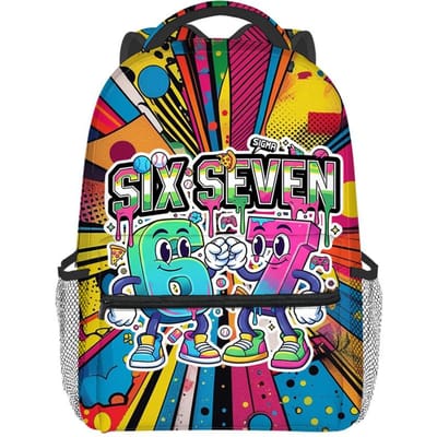 Trendy Populair Grappig 67 zes zeven student Boekentas Notebook Rugzakken 3D Print Oxford Waterdicht Jongens/Meisjes Reisrugzakken