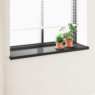 vidaXL - Raamdorpel - Zwart - met - houtnerf - 120 - x - 40 - x - 4,5 - cm - PVC