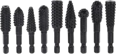Rotary Burr Houtsnijwerk Rasp Bestanden Set - 10 Stuks voor Houtbewerking Carving en Rubber Ontbramen - Vormen en Groeven - 1/4 "Hex Shank Houtsnijwerk Rasp Bestanden