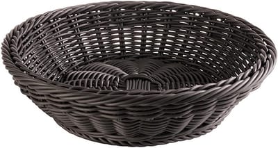 Ronde Mand - Fruitmand Rolmand - Broodjes Serveren - Vaatwasserbestendig - Ø 29 cm H 7 cm - Zwart
