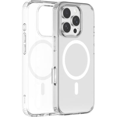 Coverzs Crystal Magsafe case geschikt voor iPhone 15 Pro Max - Magsafe telefoonhoesje - Schock & TPU hoesje