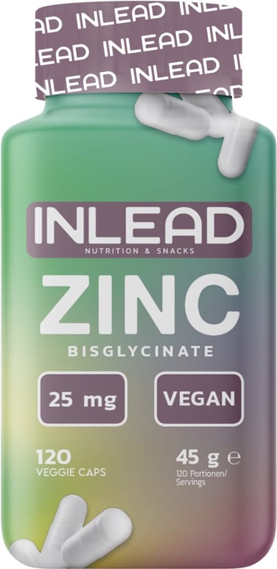 Inlead Nutrition & Snacks - Zinc Bisglycinate - 120 porties - 25mg - Zink Bisglycinaat - Zink - Made in Germany - Glutenvrij - Lactosevrij - Vegan