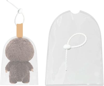 Transparante poppenbeschermhoes voor sleutelhanger, eenvoudige montage en duurzame bescherming voor speelgoedpoppen