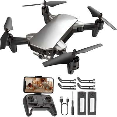 SNJY® Drone met Camera - Drone voor Volwassenen - Drones voor Kinderen - 1080P Camera - Met Spraakbesturing- 360° Flip - Zilver