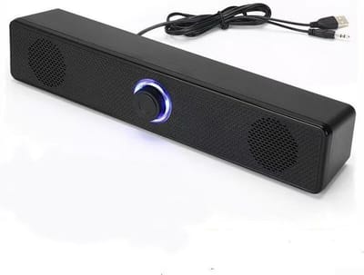 USB Soundbar met Draadloze & Bedrade Verbinding voor TV, PC en Laptop - Stereo Geluid