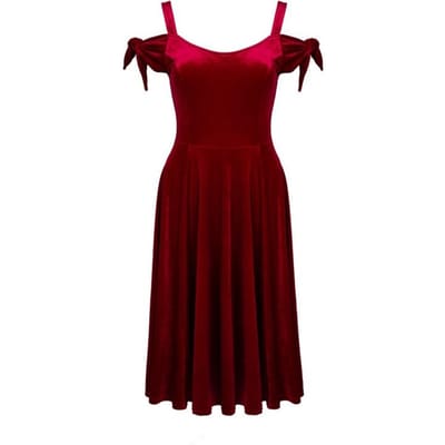 Hell Bunny - Rockabilly Midi-jurk - Carrie Dress - XS tot L - voor Vrouwen - rood