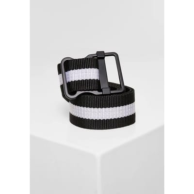 Urban Classics - Easy Stripes Riem - L/XL - Zwart/Wit