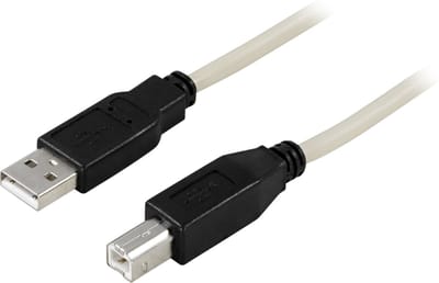 Deltaco USB 2.0 kabel USB-250, A/B, USB A - USB B, Mannelijk/Mannelijk, 5m