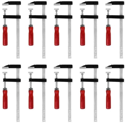 GELLDG 10 stuks schroefklemmen - Klembereik 200 mm - Bekdiepte 50 mm - Schroefklemmenset - Power - Kleine schroefklemmen geschikt voor hout, geleiderails en precisiebevestigingsmiddelen