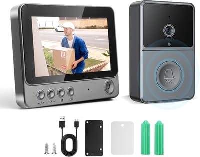 Draadloze Videodeurbel met Camera - 1080P HD, Nachtzicht, WiFi en 2-Weg Audio
