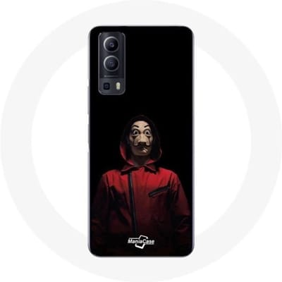 Vivo Y72 Case La casa de papel Masker Zwarte achtergrond zwart