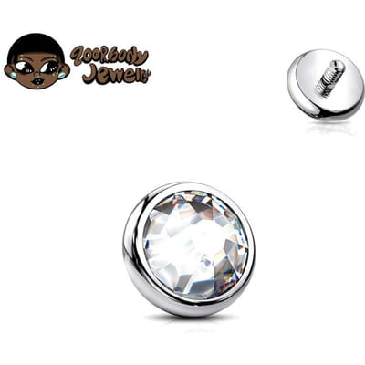 1 Stuk Astm F136 Titanium Bezel End Platte Koepel Bodem Dermal Anchors Tops Lichaam Unieke Sieraden Delicaat Ontwerp Piercing Voor Vrouwen 14G 5mm&Round&Retainers & Hide-it Jewelry&Body