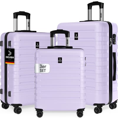 Hardschalige koffer New York set 3-delig pastel-lila ABS 360° zwenkwielen