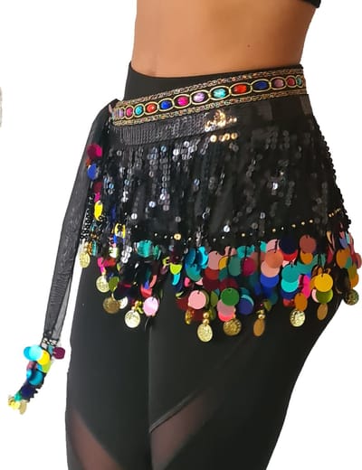 Heupsjaal zwart multi colour