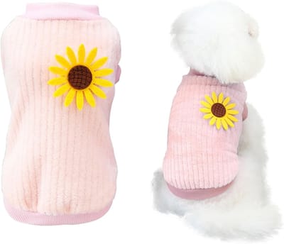 Hondentrui van Pluche - Zachte en Warme Kleding voor Honden en Katten in de Winter - Geschikt voor Kleine Dieren - Apricot (Roze, S)