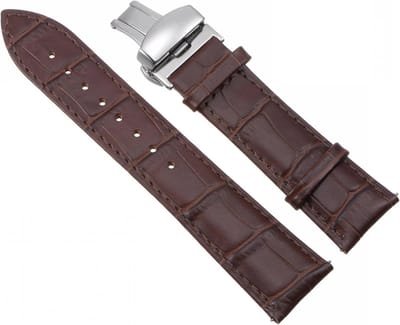 Leren Horlogeband met Vlinder Sluiting - Comfortabele Vervangende Polsband voor Dames en Heren Dress Watches, Duurzaam en Stijlvol