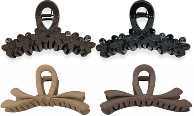 Guardian Beauty Haarclips - Stevige Haarclips - Groot Haar Klauwen - Set Van 4 - Bruin, Zwart, Warmbeige, Donkerbruin - Haaraccessoire