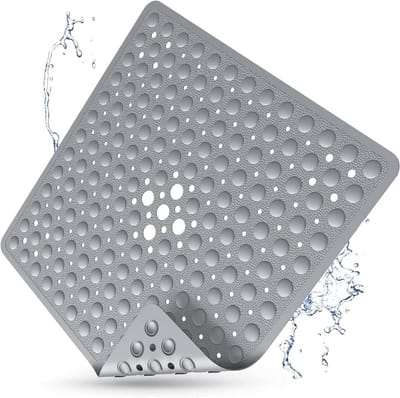 Antislip Badmat - Douchemat voor Thuis, Hotels en Sportscholen - 53 x 53 cm - Grijs