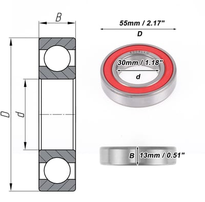 Dailygoods - Diepe Groef Kogellagers met Dubbele Rubber Afdichting