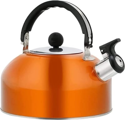 Waterketel RVS - Theeketel Fluitketel - Water Koken - Grote Inhoud - 3 Liter - Oranje
