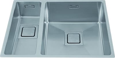 Lorreine VK series spoelbak 15+34x40cm inleg, onderbouw, opbouw RVS 1534VK
