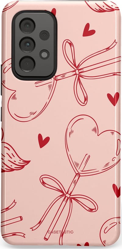 Casetastic Hoesje Geschikt voor Samsung A53 - Stijlvolle Beschermende Duo-layer Case - Zoete strikjes