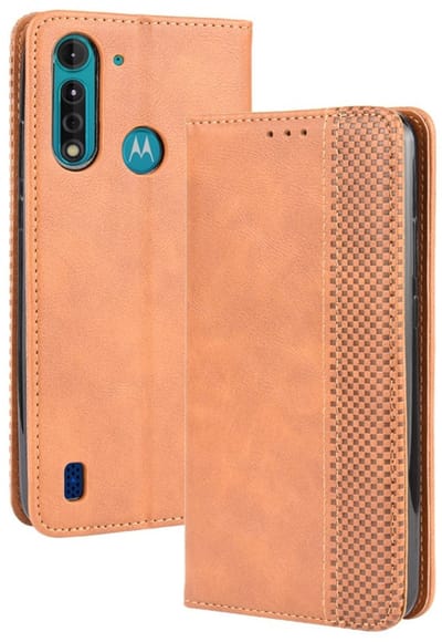 Coverup Hoesje - Geschikt voor Motorola Moto G8 Power Lite Hoesje - Coverup Vintage Style Book Case - Bruin