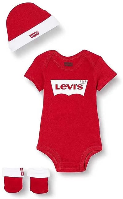Levi´s ® Kids Batwing Body Met Korte Mouwen Rood 0-6 Months Kinderen