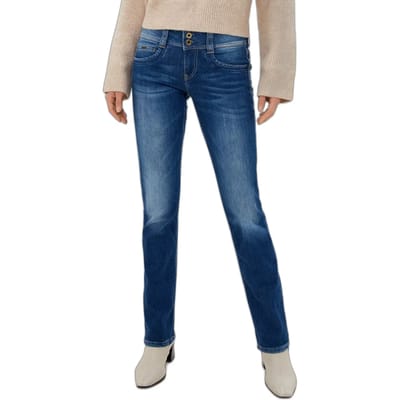 Pepe Jeans Dames Jeans Broeken Gen regular/straight Fit Blauw 27W / 32L Volwassenen