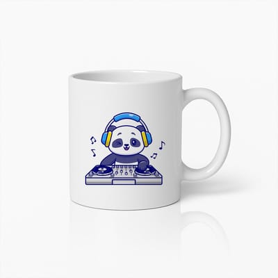 Schattige DJ Panda Mok met Koptelefoon en Draaitafel – Leuk Cadeau voor Muziekliefhebbers