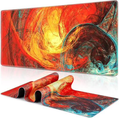 StayPowered XXL Muismat - Verbeter je game-ervaring moeiteloos - Extra Groot 900x400 mm - Gladde Oppervlakte - Antislip Onderkant - Professioneel Gestikte Randen - Waterdicht - Eenvoudig Schoon te Maken - Abstract - Levering Sneller dan Aangegeven!