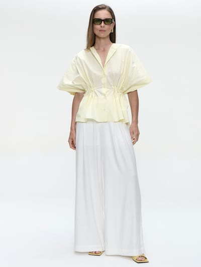 Hiroko cotton mix blouse | Yellow - Yellow / XS/S