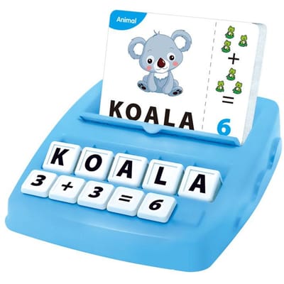 Educatief Speelgoed Leerspellen voor Kinderen 2-in-1 Letter- en Woordherkenning Spellings- en Cijferherkenning Vroege Wiskundespel voor Jongens en Meisjes Cadeaus wit