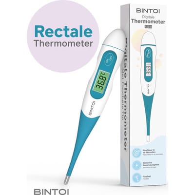 Bintoi XR210 - Thermometer - Koortsthermometer - Digitale Thermometer - Flexibele Tip - Snel & Nauwkeurig- Incl. Batterij & Tasje