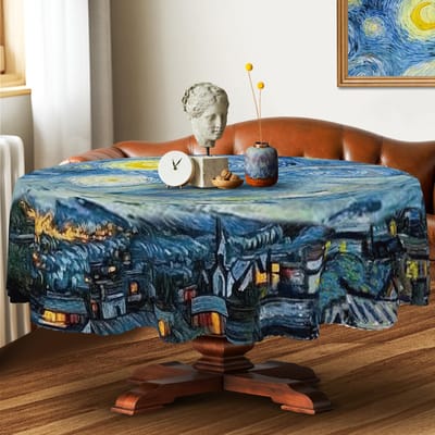 Couronne de fleurs du Jour de l'Indépendance Nappe rectangulaire imperméable Fleur étoile rouge bleue Drapeau USA Housse de table pour dîner cuisine 140x180cm