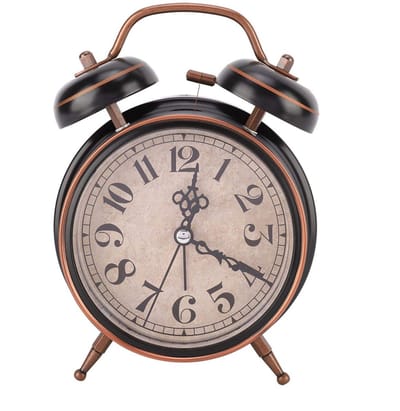 Dailygoody - Retro mechanische wekker - Niet tikkende wekker - Zwart - Dubbele bel - Nachtlampje - Geschikt voor slaapkamer en thuiskantoor