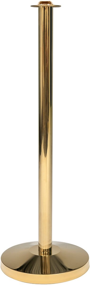 GJ Floors - Afzetpaal voor koord | Platte kop - Messing - Hoogte: 100 cm - Lengte: - Steel diameter: 5,1 cm