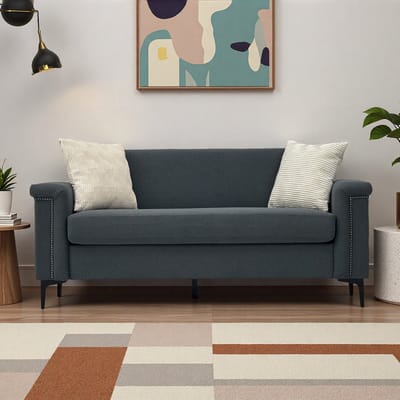 MODFU Bank - Zachte Vulling - Scandinavisch - Voor Appartement Of Woonkamer - Polyester - Donkergrijs - 172 x 73,5 cm
