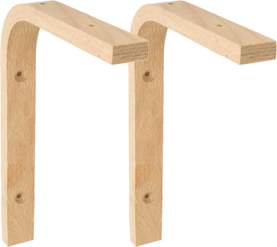 AMIG Plankdrager/planksteun van hout - 2x - lichtbruin - H200 x B150 mm - boekenplank steunen